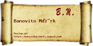 Banovits Márk névjegykártya